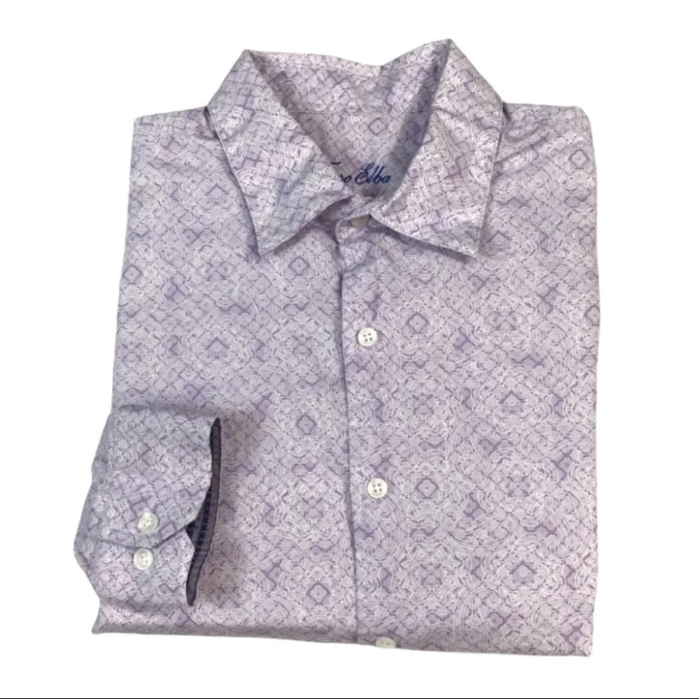 BF286 Tasso Elba Paisley Print Button Shirt XL